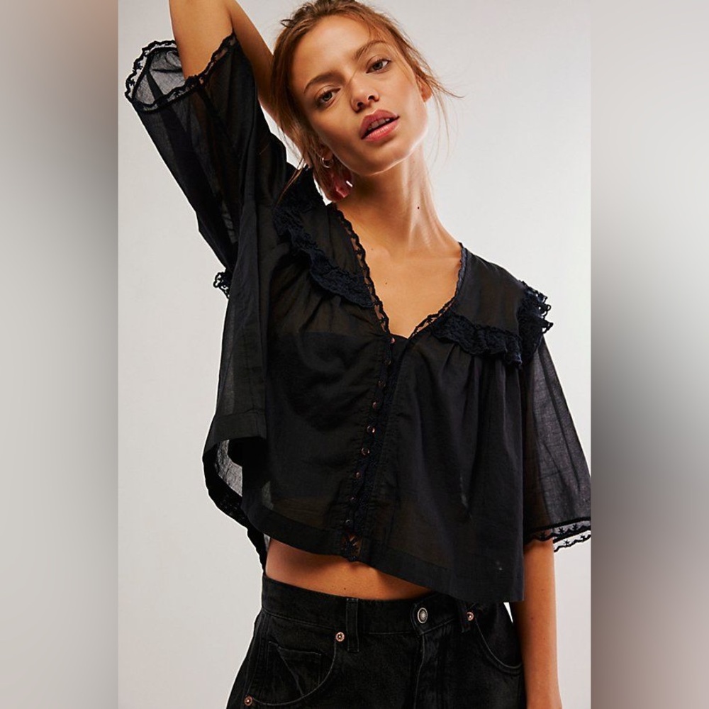 Free People Luna top in black